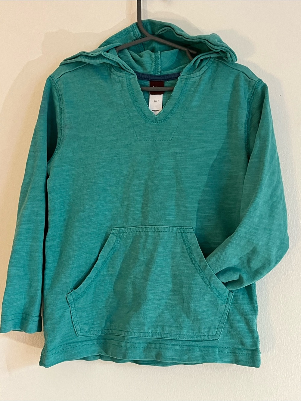 Tea Collection Lightweight Aqua Green Hooded Pullover Top size 5